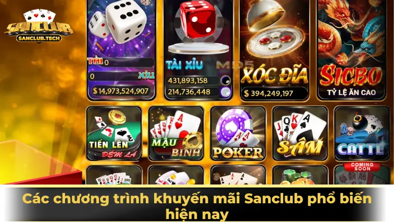 Các chương trình khuyến mãi Sanclub phổ biến hiện nay