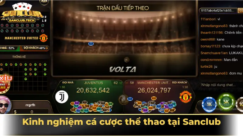 Kinh nghiệm cá cược thể thao tại Sanclub